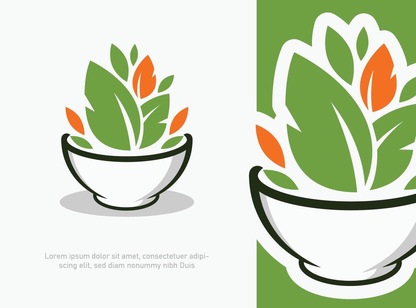 organisk vegetarian sallad skål logotyp design mall vektor