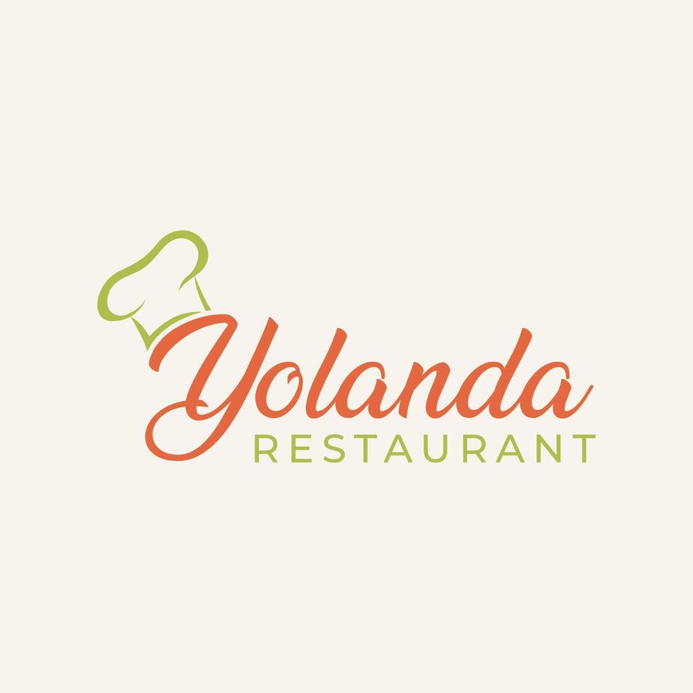 Yolanda beiläufig Restaurant Wortmarke Typografie Text Logo Design Symbol Element Vektor ,geeignet zum Geschäft Cafe Restaurant beiläufig