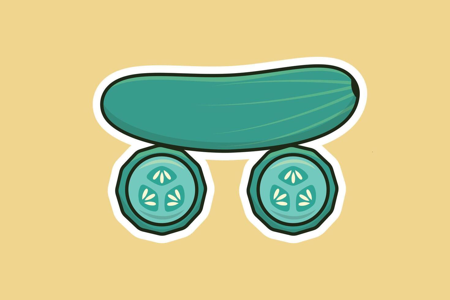 grön gurka vegetabiliska klistermärke vektor illustration. mat natur ikon begrepp. friska färsk vegetabiliska mat gurka klistermärke design ikon logotyp.