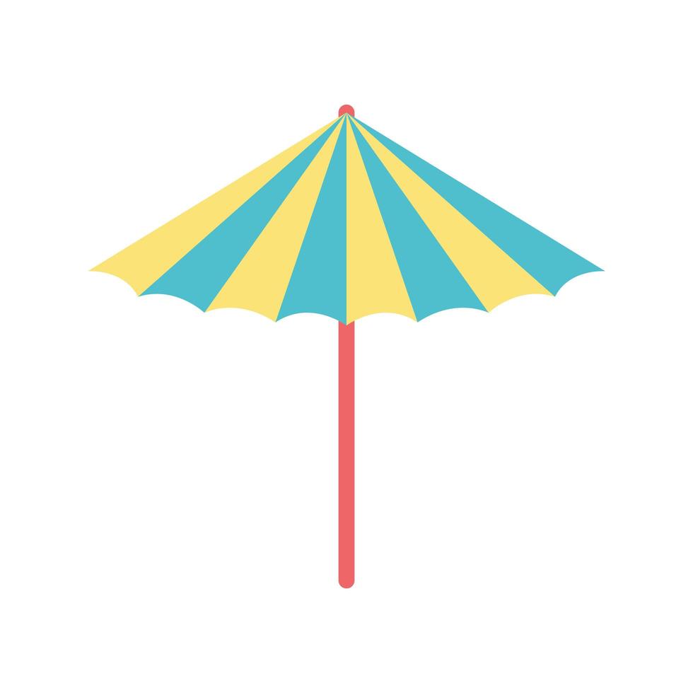 gestreifter Regenschirm flacher Stil Symbol Vektor-Design vektor