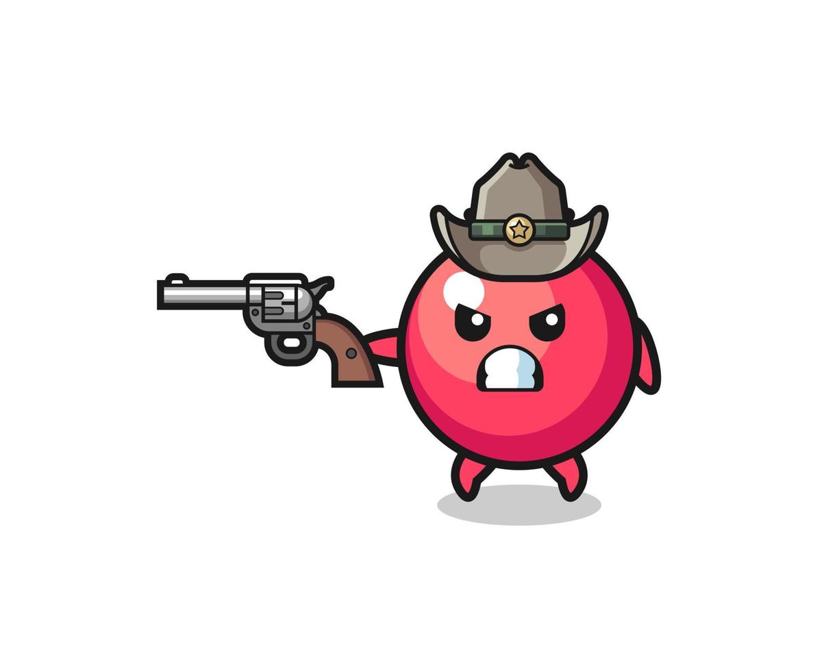 der Cranberry-Cowboy schießt mit einer Waffe vektor