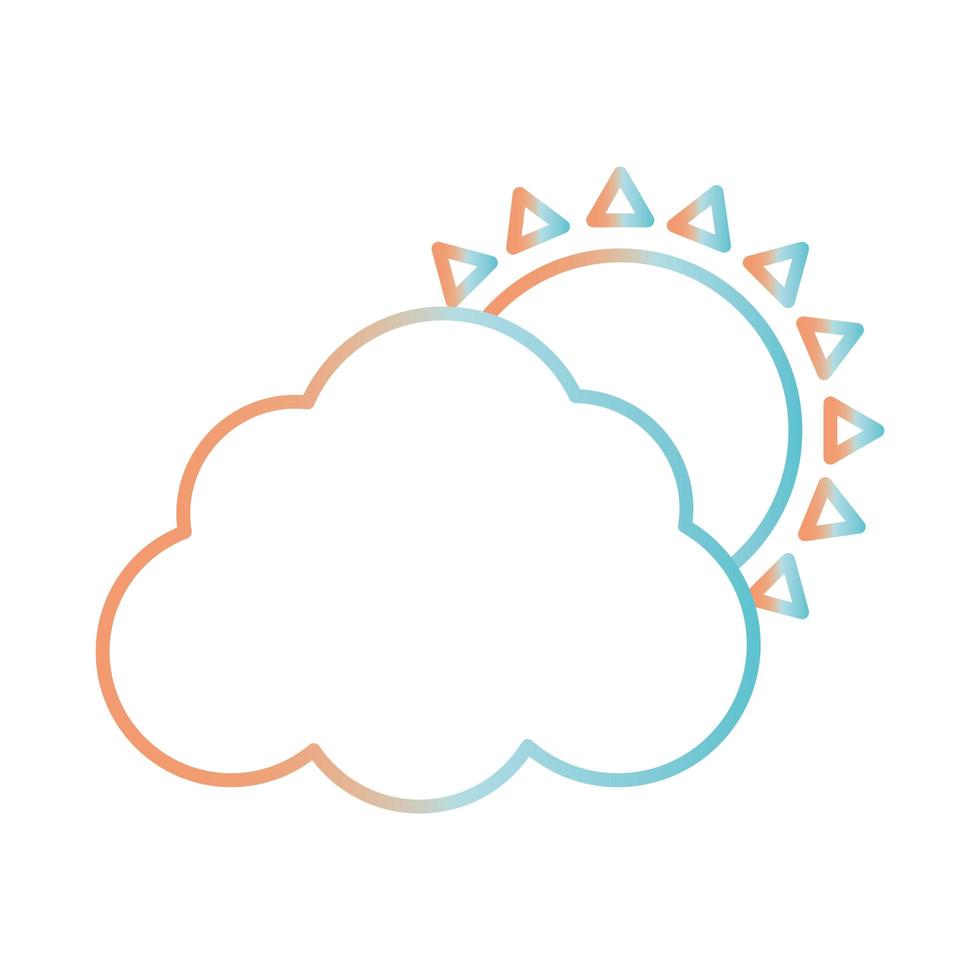 Wolke mit Sonnengradientenartikonen-Vektordesign vektor