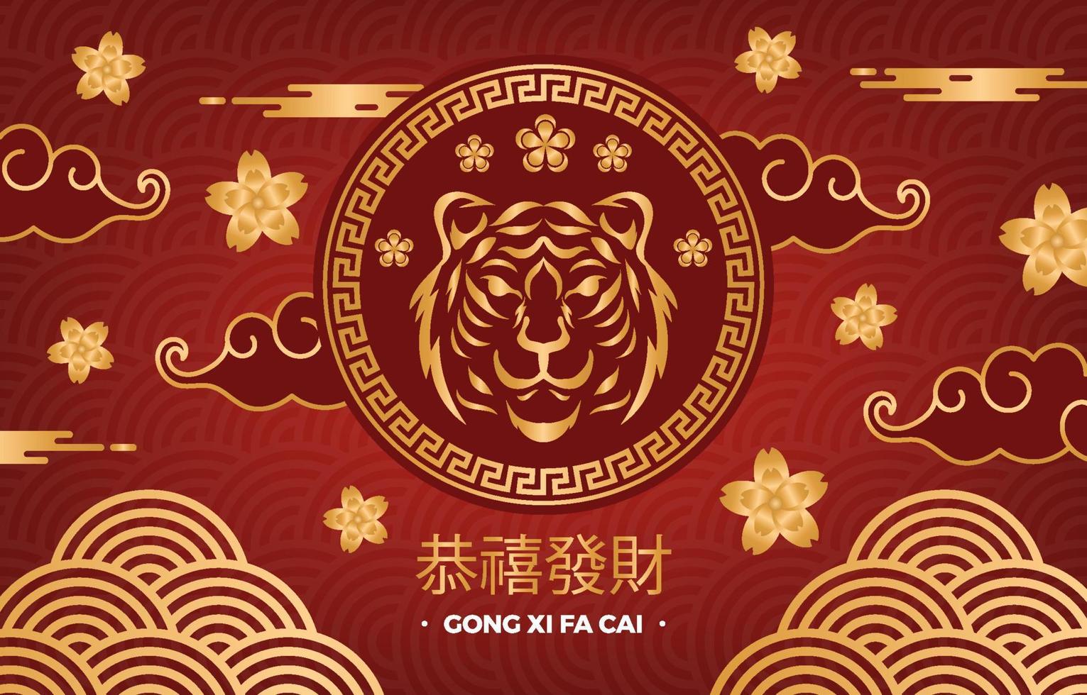 kinesiskt nyår gong xi fa cai vektor
