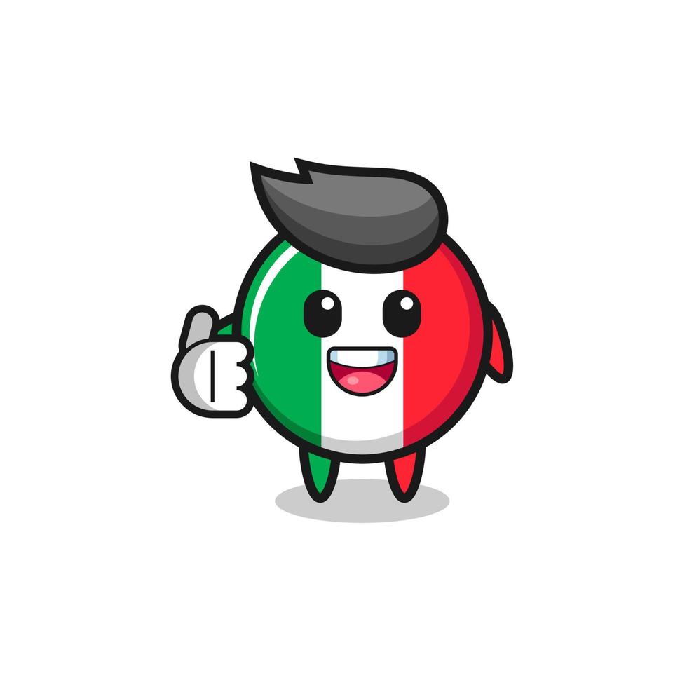 Italien Flagge Maskottchen macht Daumen hoch Geste vektor