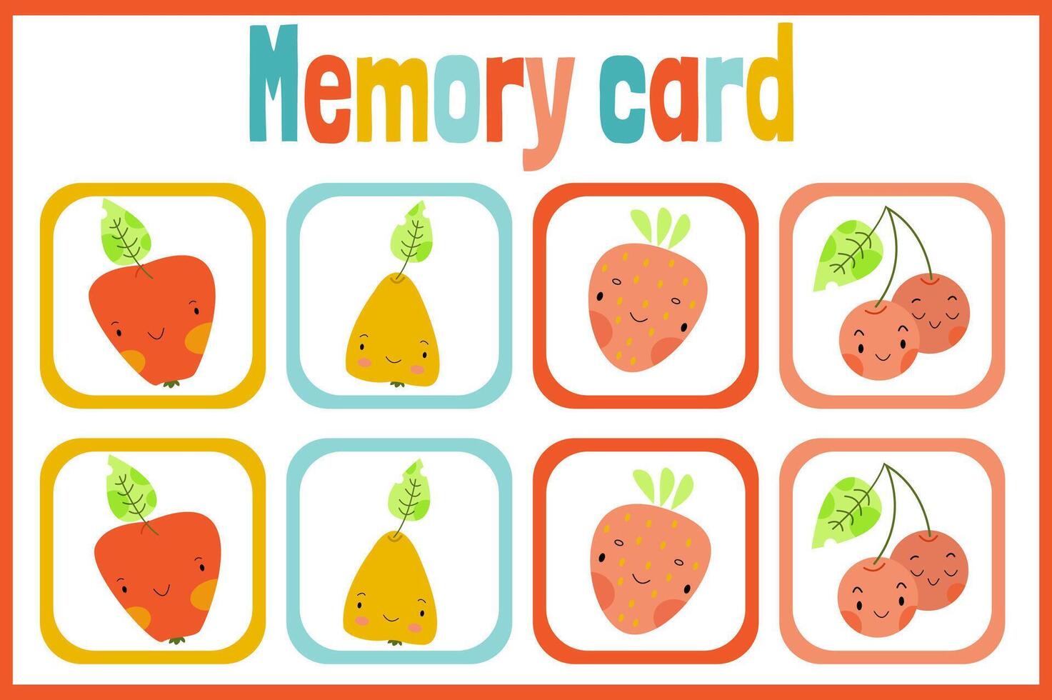 vektor minne spela med söt frukt för barn