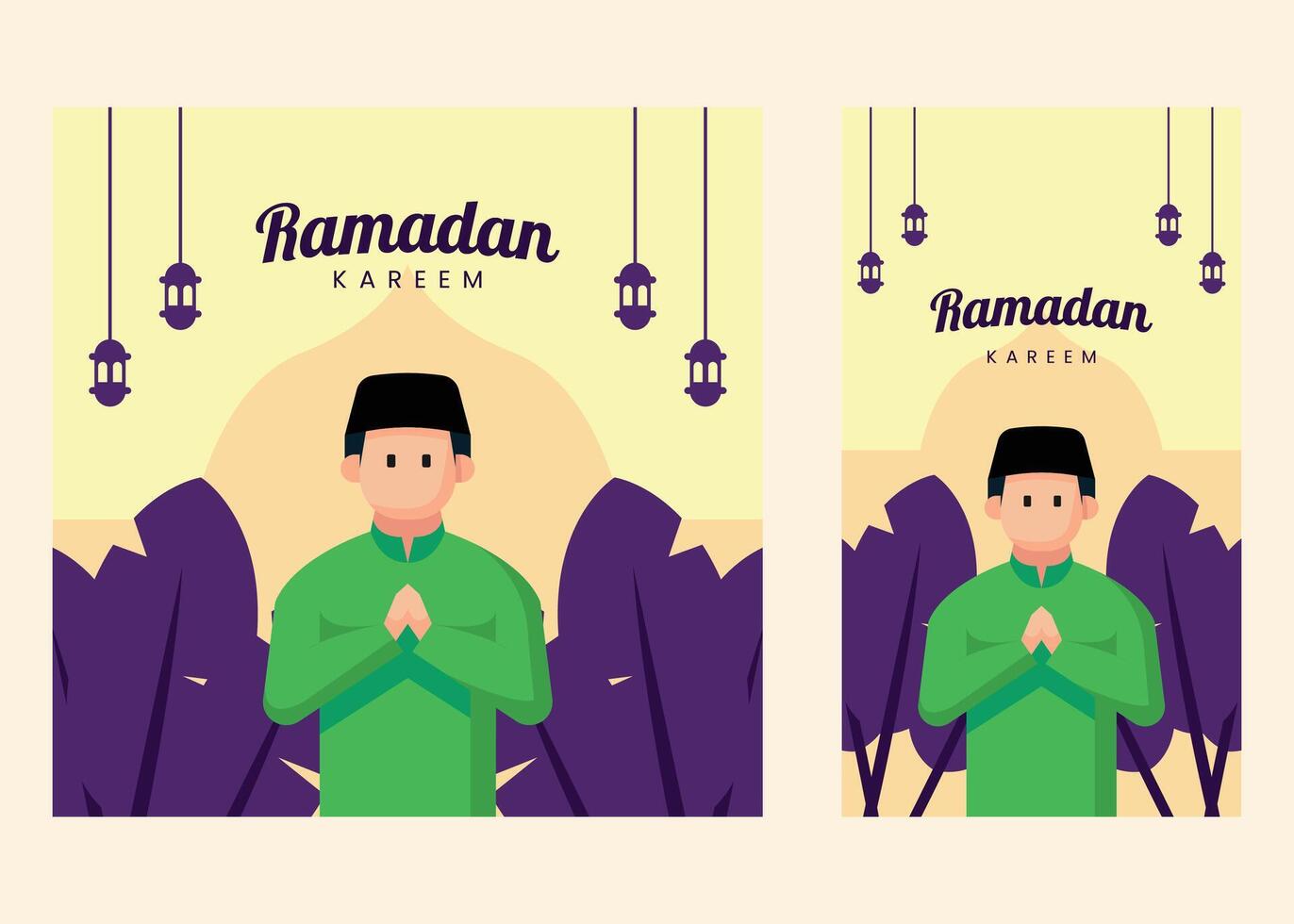 Sozial Medien Ramadan Futter und Geschichte Post Illustration vektor