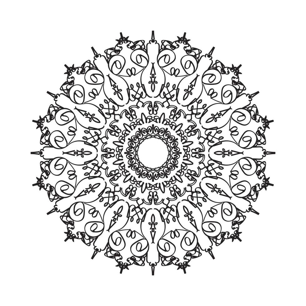 schöne Vektor handgezeichnete indische Ornament Mandala auf Hintergrundstil.