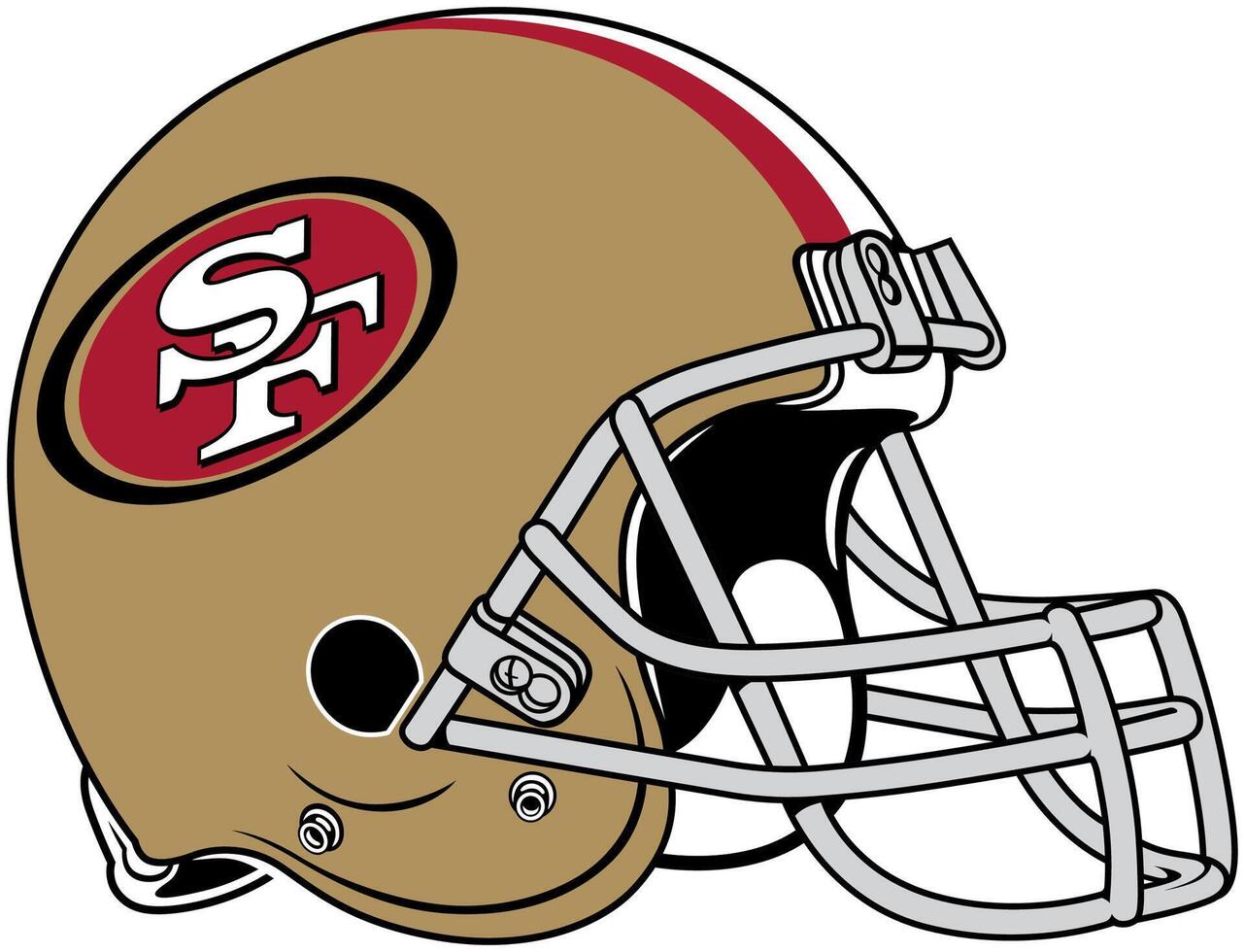 de brun hjälm av de san francisco 49ers amerikan fotboll team vektor