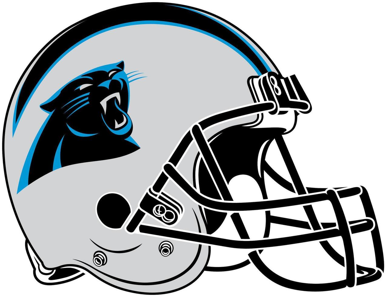 das grau Helm von das Carolina Panther amerikanisch Fußball Mannschaft vektor