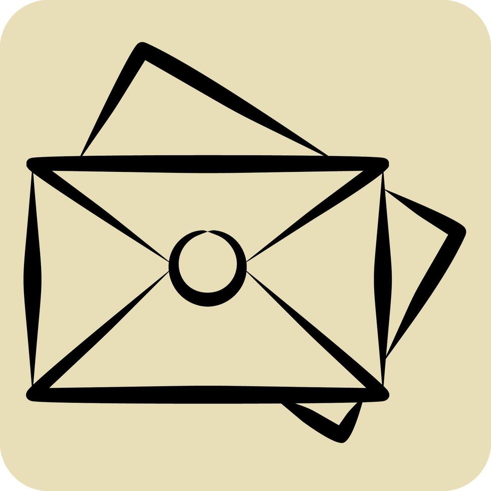 Symbol Post. verbunden zu Post Büro Symbol. Hand gezeichnet Stil. einfach Design editierbar. einfach Illustration vektor