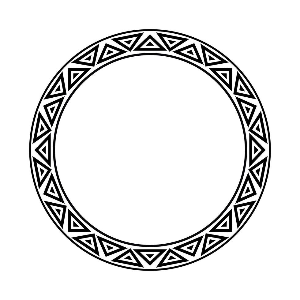 runda geometrisk maori gräns ram design. enkel. svart och vit. vektor