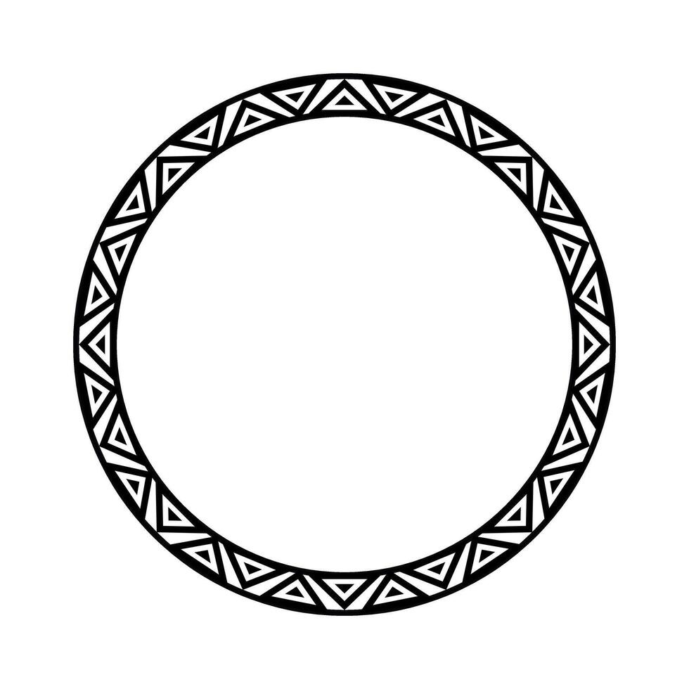 runda geometrisk maori gräns ram design. enkel. svart och vit. vektor