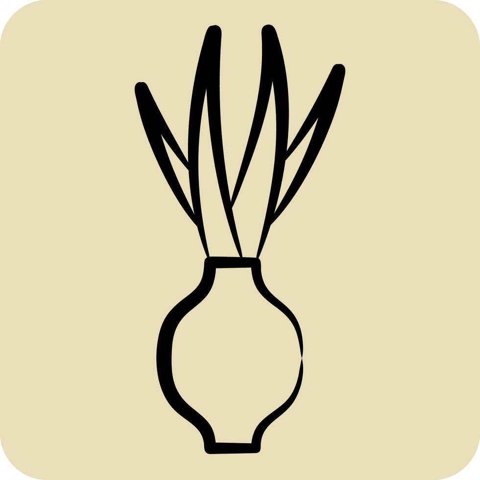 ikon lök. relaterad till krydda symbol. hand dragen stil. enkel design redigerbar. enkel illustration vektor