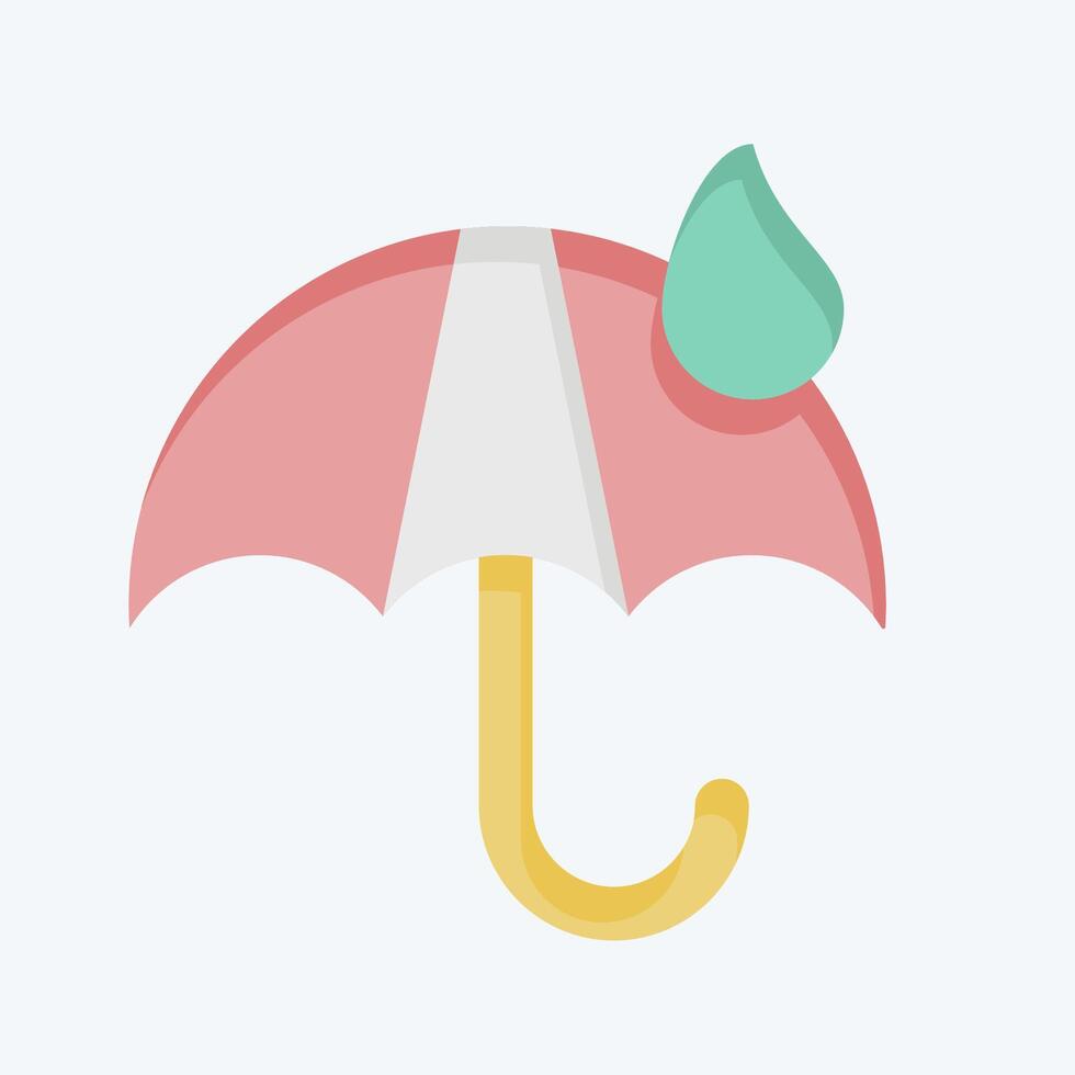 ikon eco paraply. relaterad till ekologi symbol. platt stil. enkel design redigerbar. enkel illustration vektor