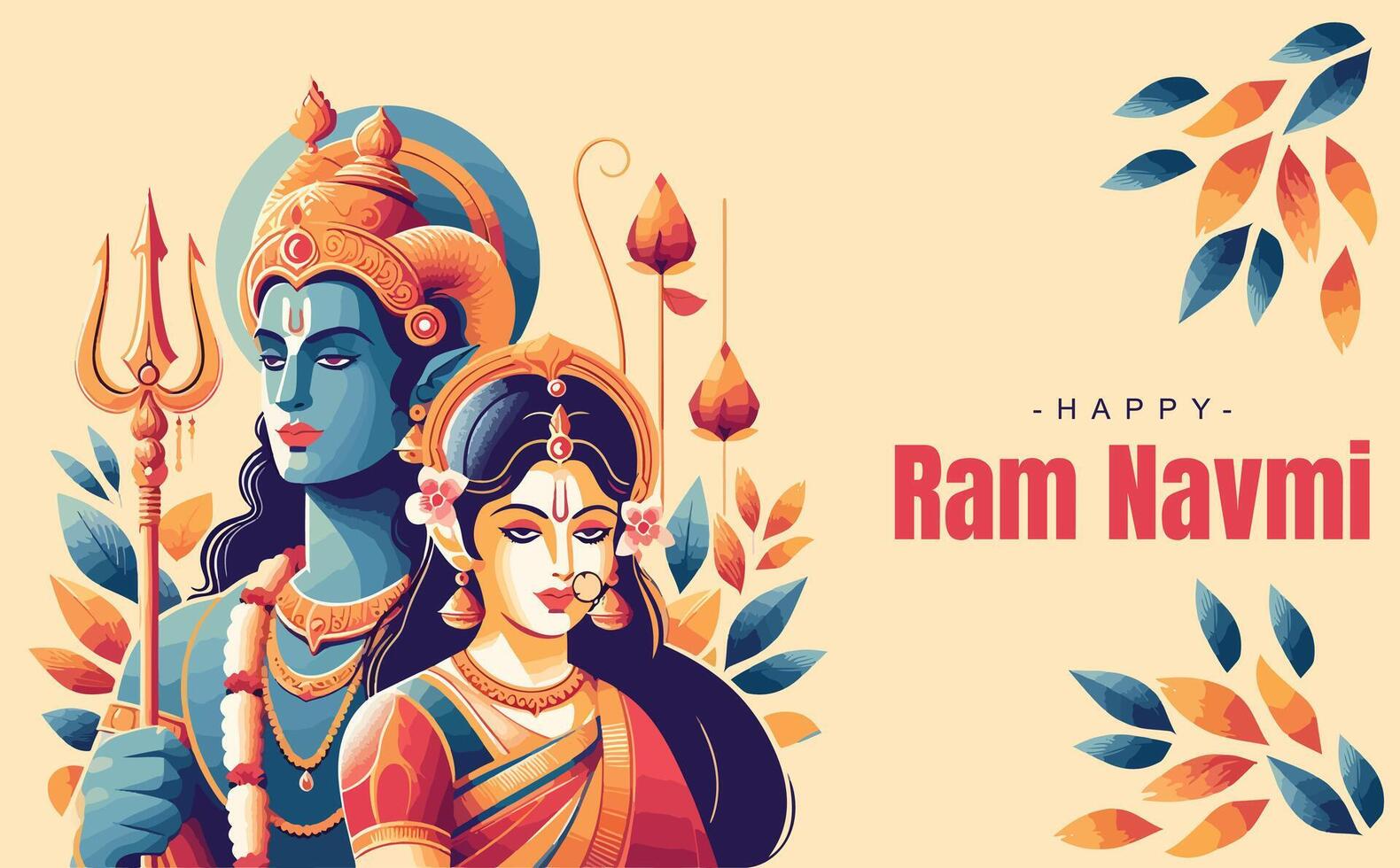 RAM Navami Sozial Medien Vorlage vektor