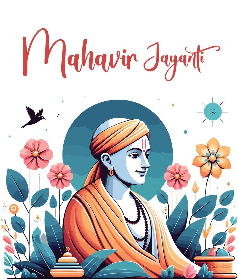 mahavir swami jayanti social media mall vektor