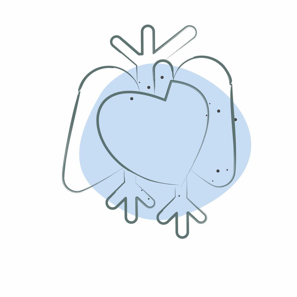Symbol Herz. verbunden zu Mensch Organ Symbol. Farbe Stelle Stil. einfach Design editierbar. einfach Illustration vektor