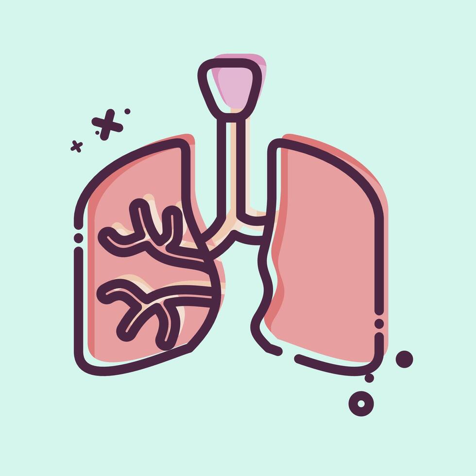 ikon lungorna. relaterad till mänsklig organ symbol. mbe stil. enkel design redigerbar. enkel illustration vektor