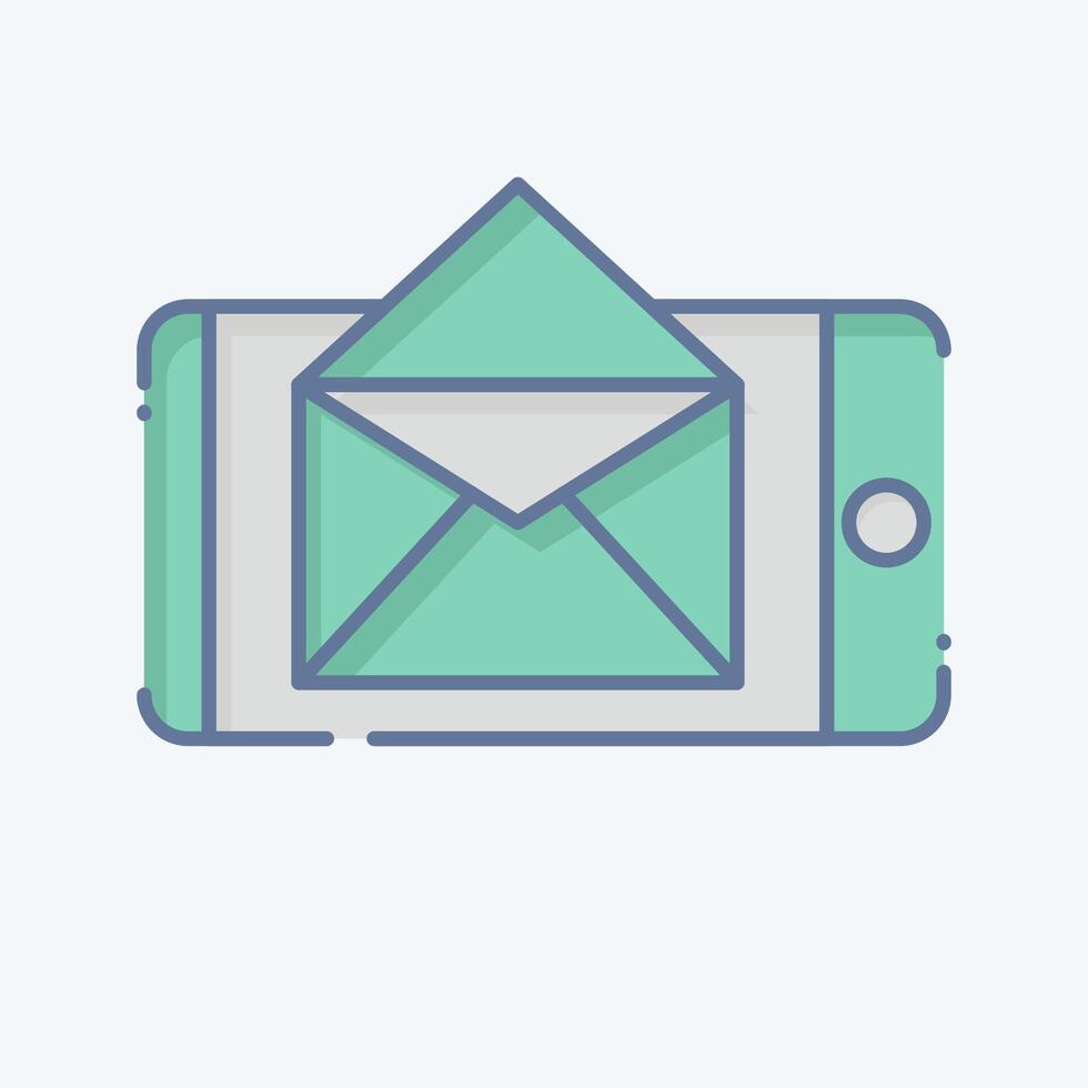 Symbol Email. verbunden zu Post Büro Symbol. Gekritzel Stil. einfach Design editierbar. einfach Illustration vektor