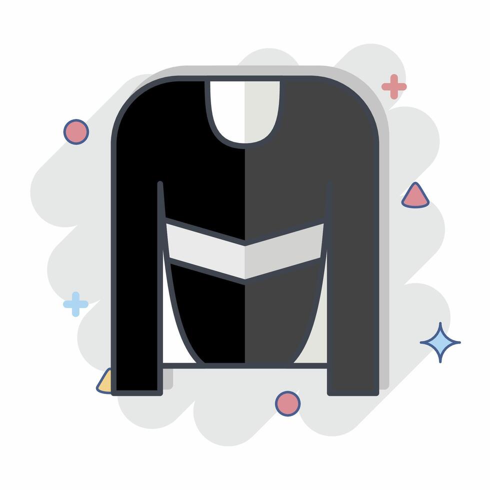 Symbol Eishockey Jersey. verbunden zu Eishockey Sport Symbol. Comic Stil. einfach Design editierbar vektor