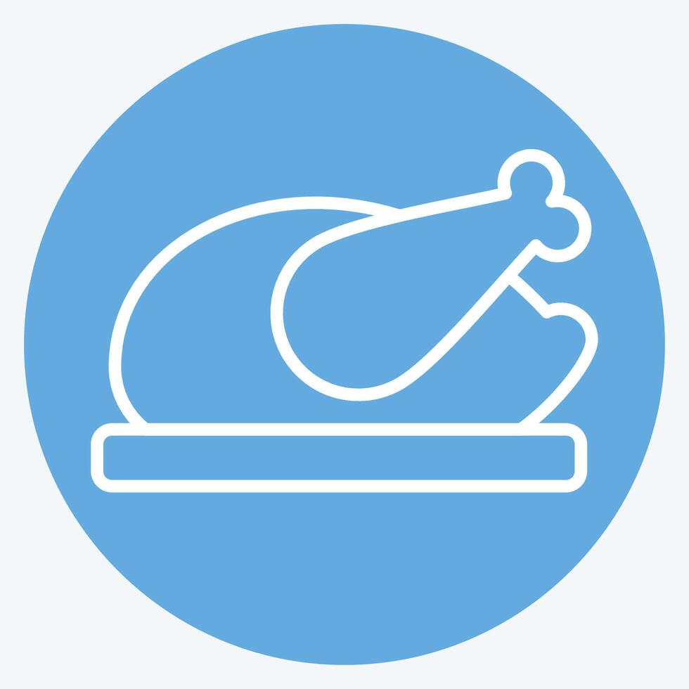 Symbol Abendessen. verbunden zu Freizeit und Reise Symbol. Blau Augen Stil. einfach Design Illustration. vektor