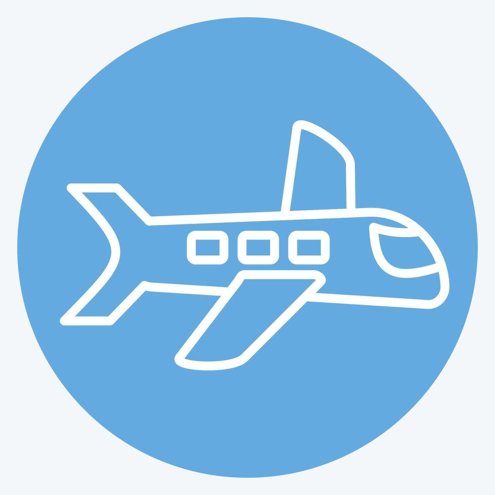 Symbol Flug. verbunden zu Freizeit und Reise Symbol. Blau Augen Stil. einfach Design Illustration. vektor