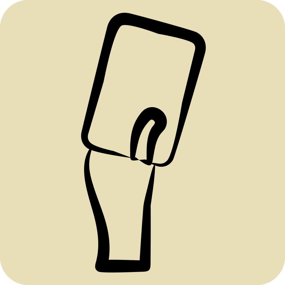 Symbol Strafe Karte. verbunden zu Eishockey Sport Symbol. Hand gezeichnet Stil. einfach Design editierbar vektor