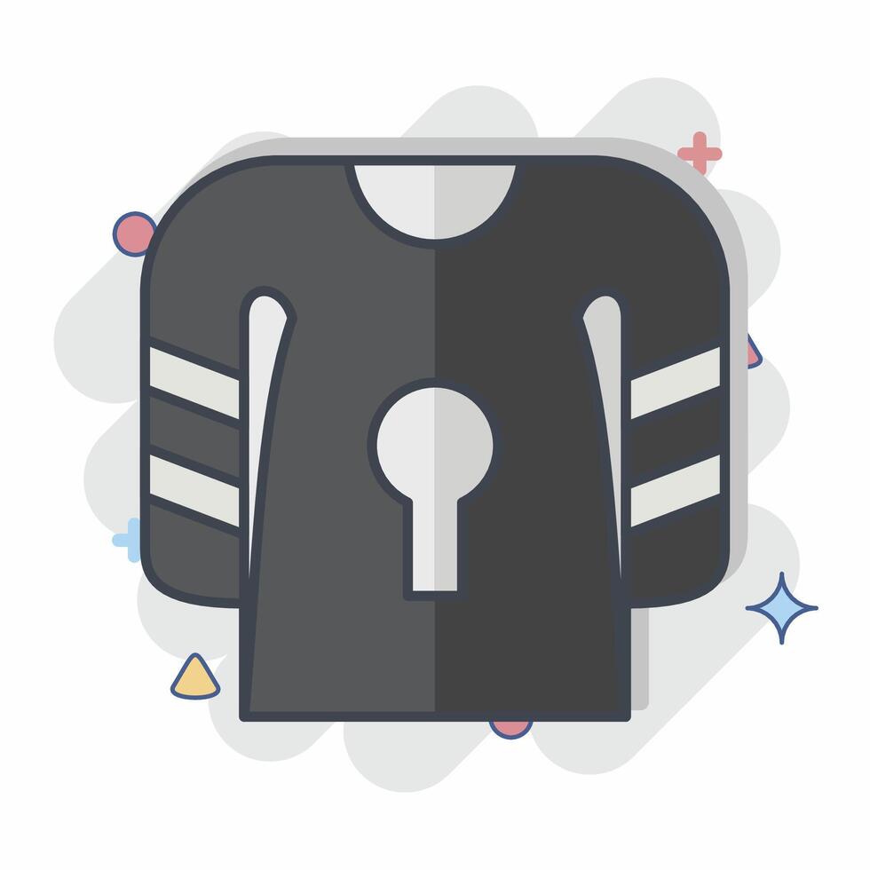 Symbol Uniform. verbunden zu Eishockey Sport Symbol. Comic Stil. einfach Design editierbar vektor