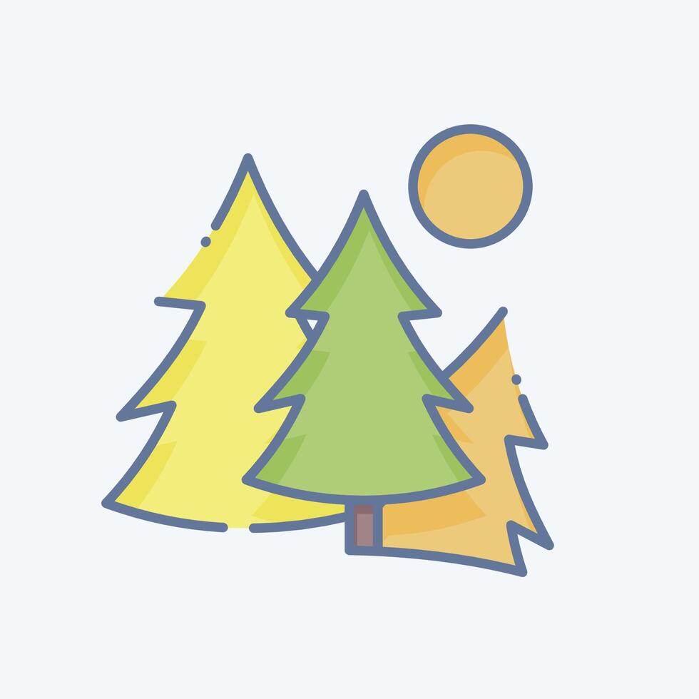 ikon skog. relaterad till fritid och resa symbol. klotter stil. enkel design illustration. vektor