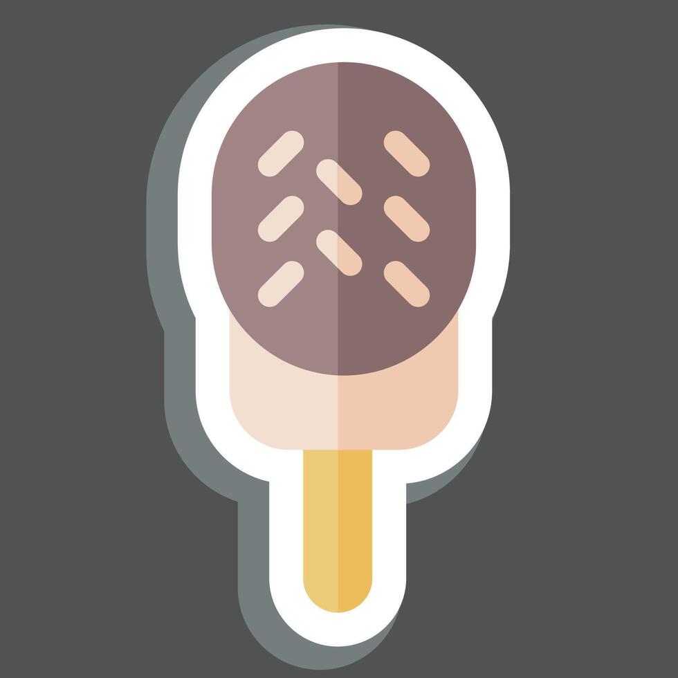 Aufkleber Eis Creme. verbunden zu Milch und trinken Symbol. einfach Design editierbar. einfach Illustration vektor