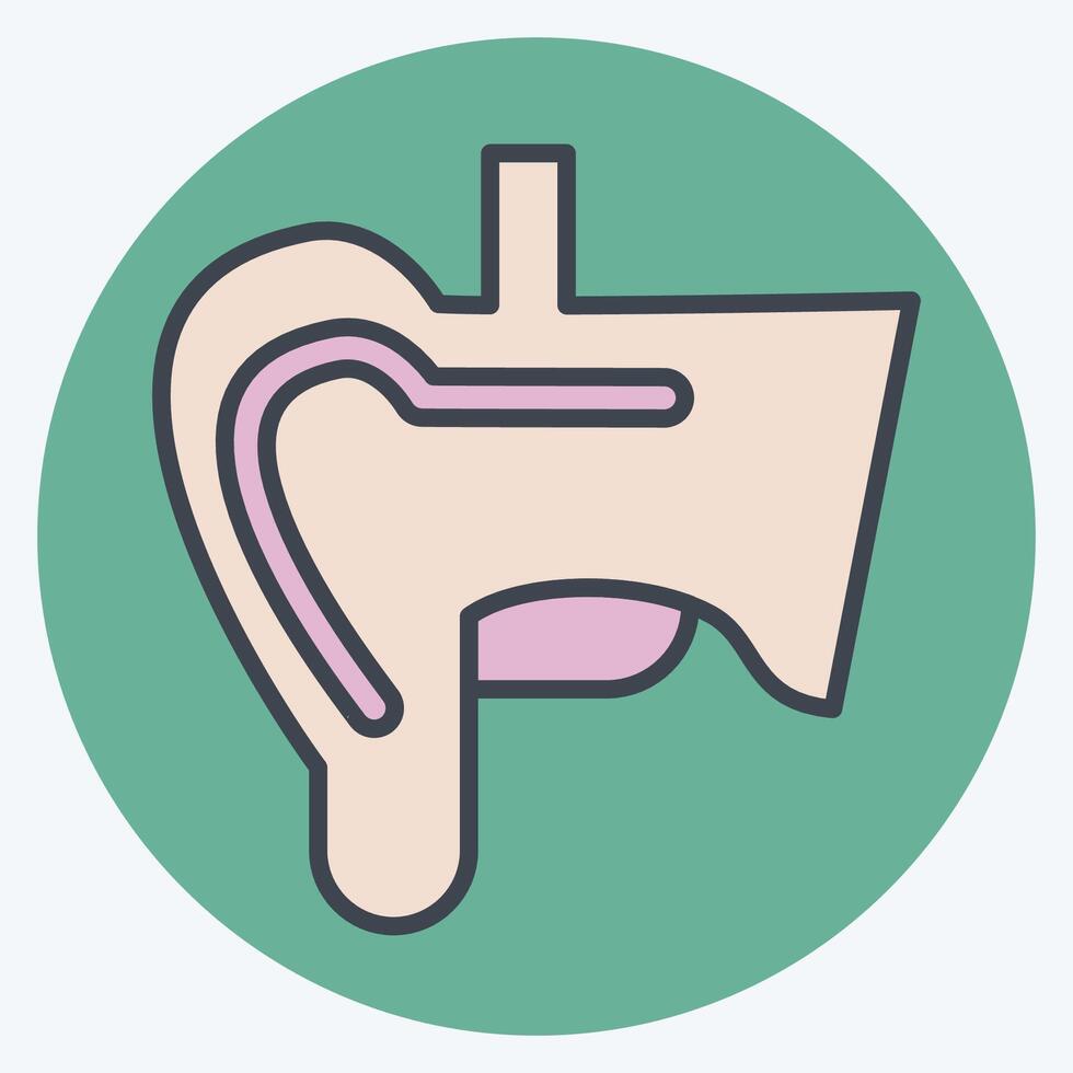 Symbol Ohr. verbunden zu Mensch Organ Symbol. Farbe Kamerad Stil. einfach Design editierbar. einfach Illustration vektor