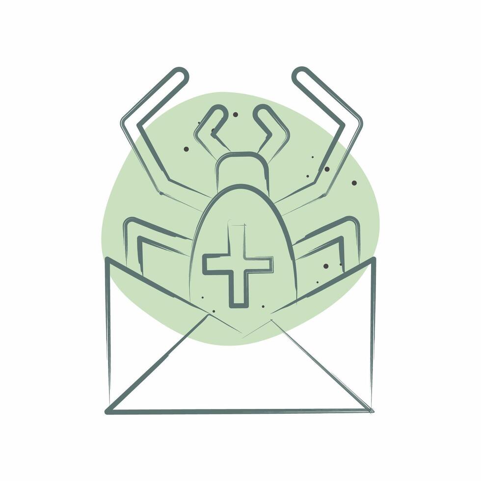 Symbol Spam. verbunden zu Post Büro Symbol. Farbe Stelle Stil. einfach Design editierbar. einfach Illustration vektor