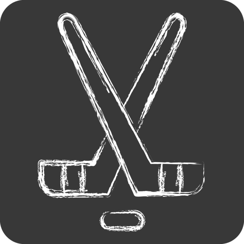 Symbol Eishockey. verbunden zu Eishockey Sport Symbol. Kreide Stil. einfach Design editierbar vektor