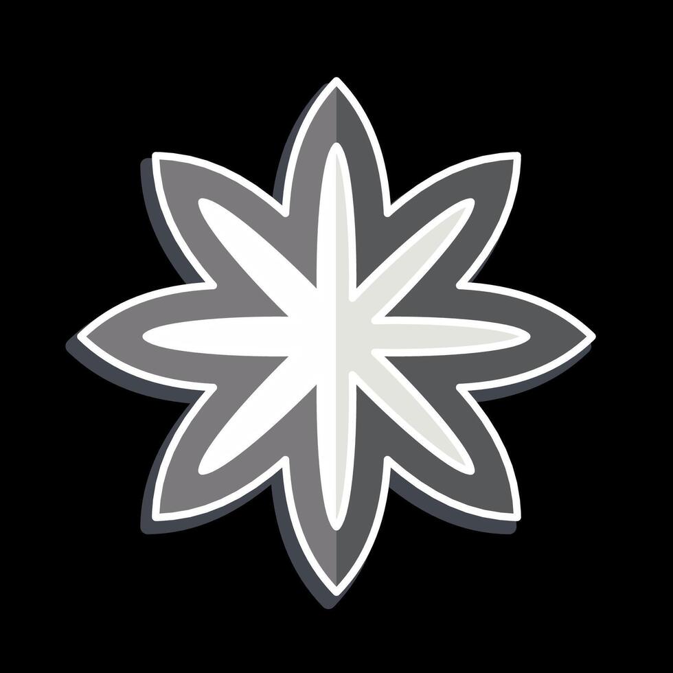 ikon stjärna anis. relaterad till krydda symbol. glansig stil. enkel design redigerbar. enkel illustration vektor