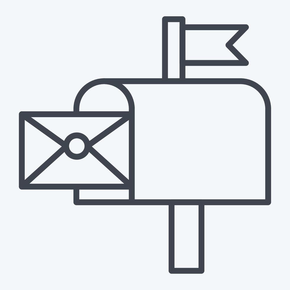 ikon post låda. relaterad till posta kontor symbol. linje stil. enkel design redigerbar. enkel illustration vektor