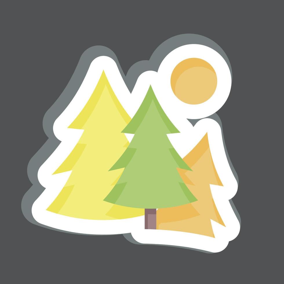 Aufkleber Wald. verbunden zu Freizeit und Reise Symbol. einfach Design Illustration. vektor