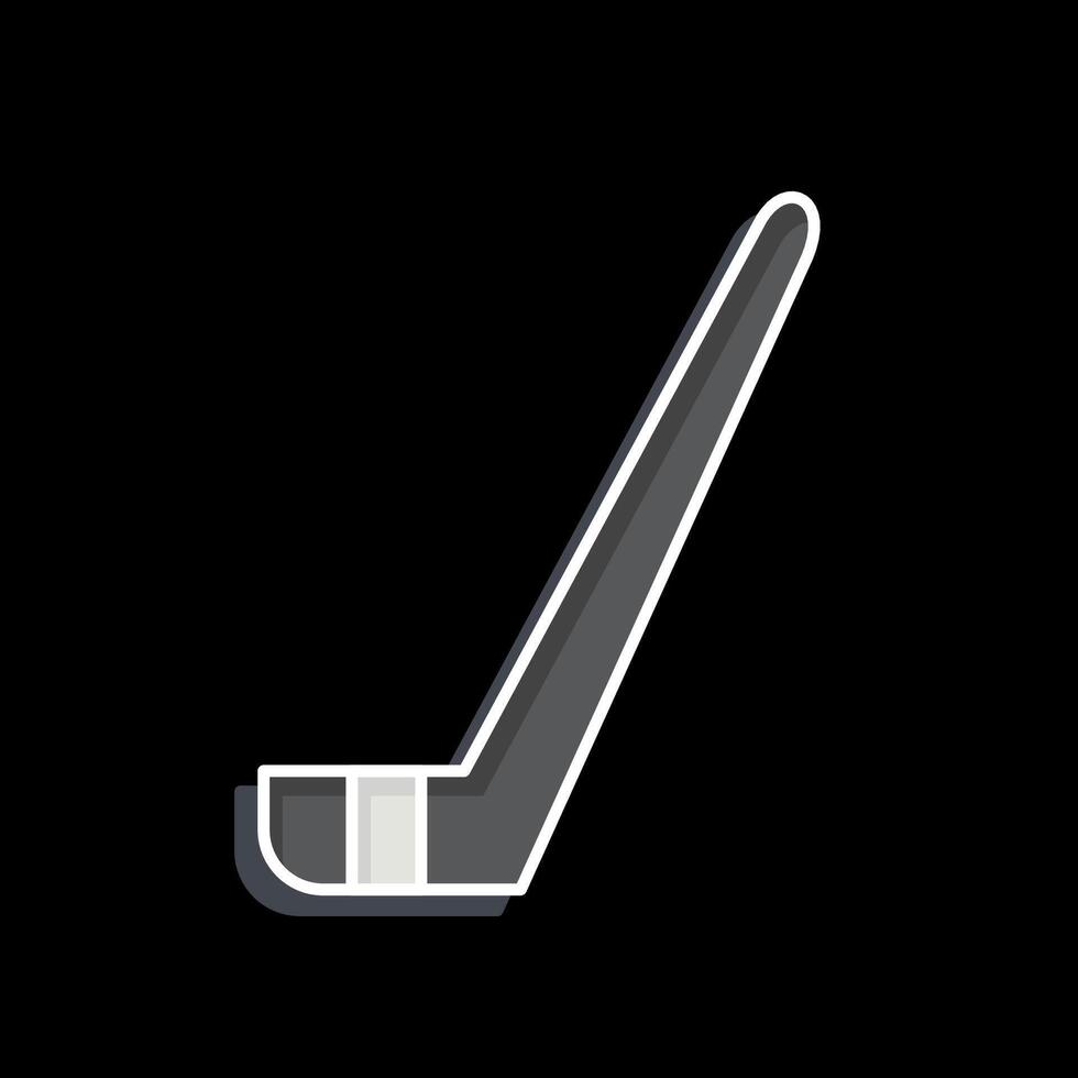 Symbol Eishockey Stock. verbunden zu Eishockey Sport Symbol. glänzend Stil. einfach Design editierbar vektor