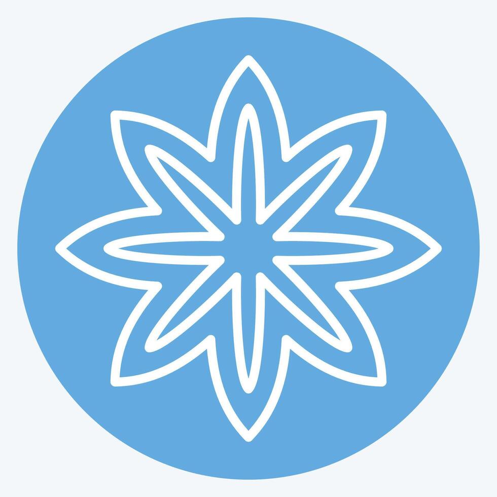 ikon stjärna anis. relaterad till krydda symbol. blå ögon stil. enkel design redigerbar. enkel illustration vektor