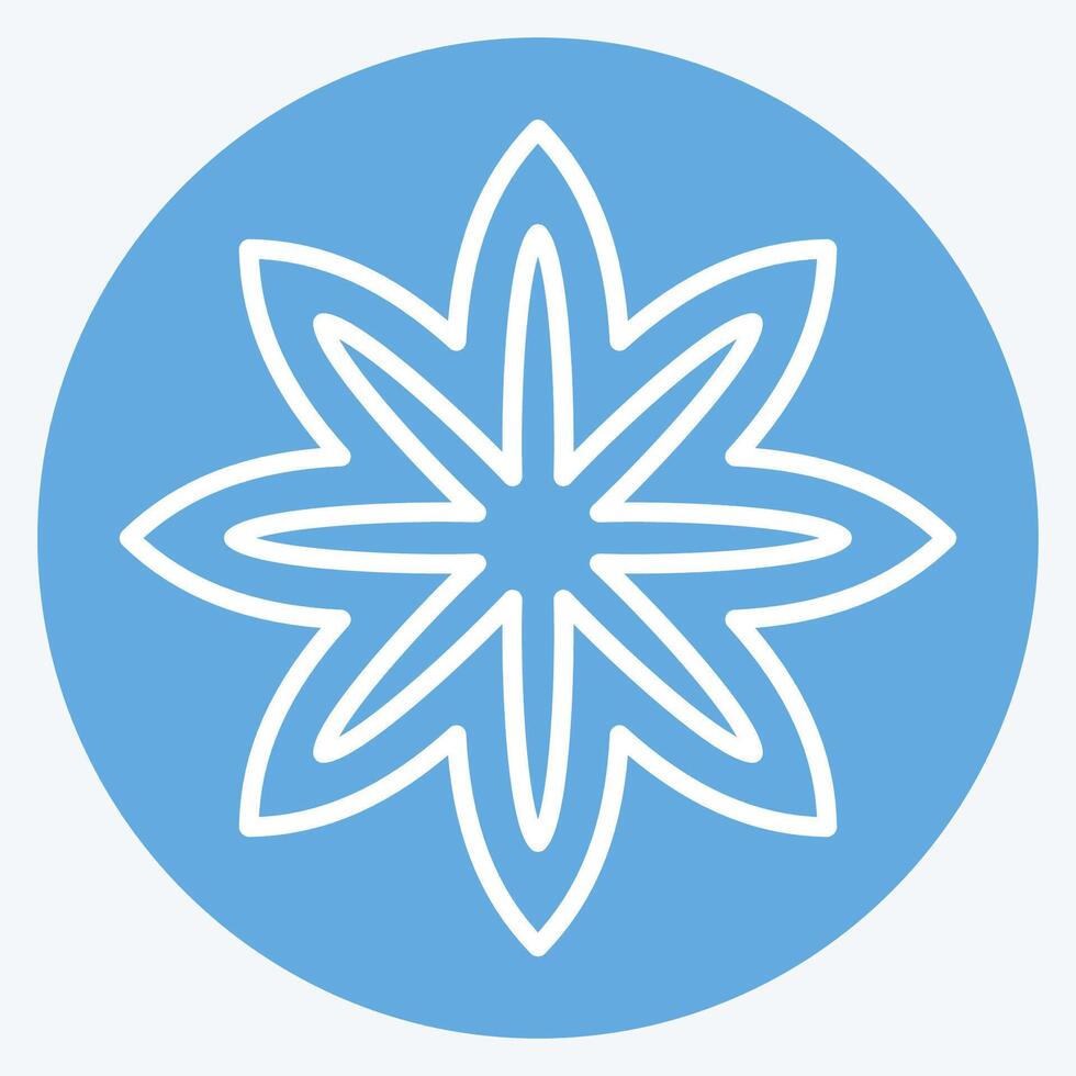 Symbol Star Anis. verbunden zu würzen Symbol. Blau Augen Stil. einfach Design editierbar. einfach Illustration vektor