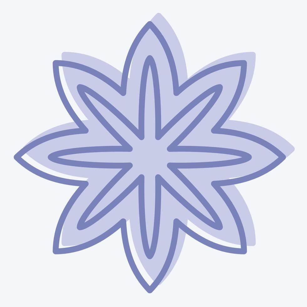 ikon stjärna anis. relaterad till krydda symbol. två tona stil. enkel design redigerbar. enkel illustration vektor