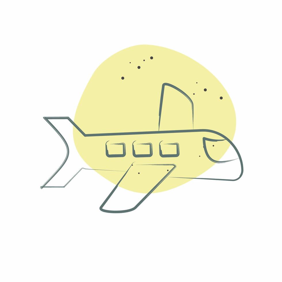 Symbol Flug. verbunden zu Freizeit und Reise Symbol. Farbe Stelle Stil. einfach Design Illustration. vektor