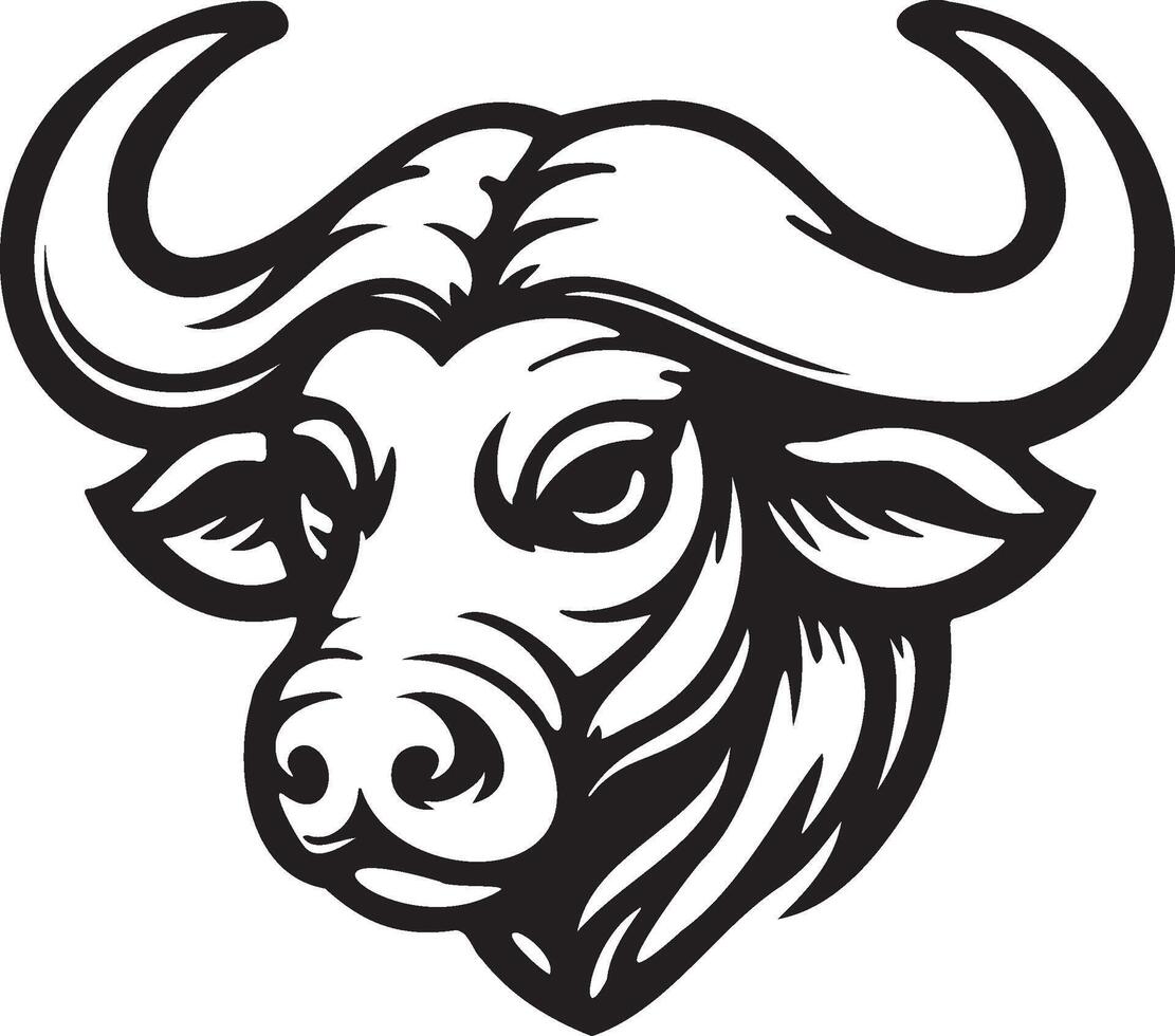 buffel huvud illustration. vektor