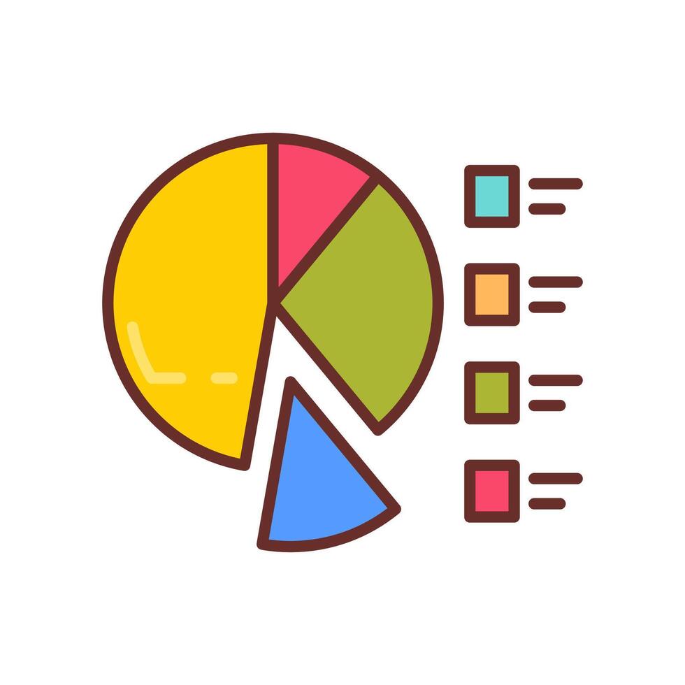 Kuchen Diagramm Symbol im Vektor. Logo vektor