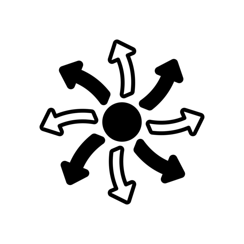 zentrifugal Macht Symbol im Vektor. Logo vektor