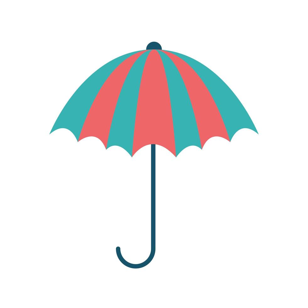 gestreifter Regenschirm flacher Stil Symbol Vektor-Design vektor
