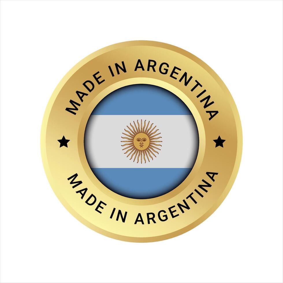 gemacht im Argentinien Vektor Logo und vertraut Abzeichen Symbole