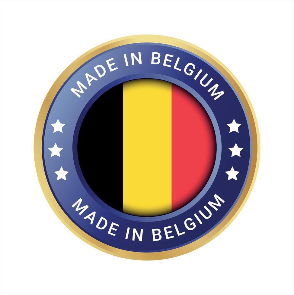 tillverkad i belgien vektor logotyp. belgien flagga logotyp