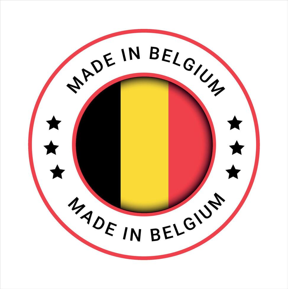 gemacht im Belgien Vektor Logo. Belgien Flagge Logo