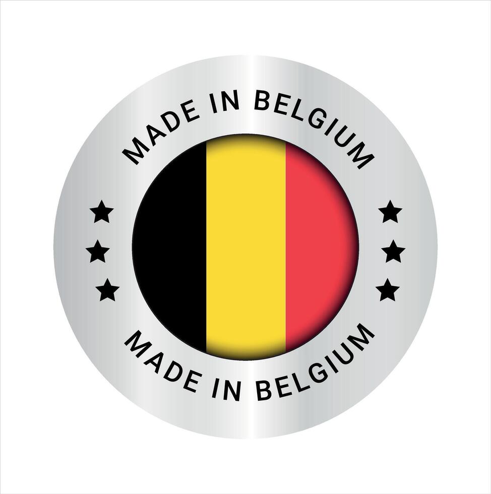 gemacht im Belgien Vektor Logo. Belgien Flagge Logo