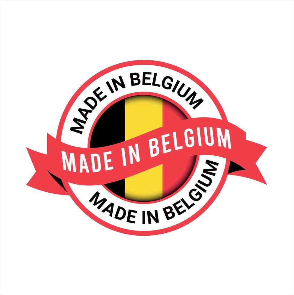 tillverkad i belgien vektor logotyp. belgien flagga logotyp